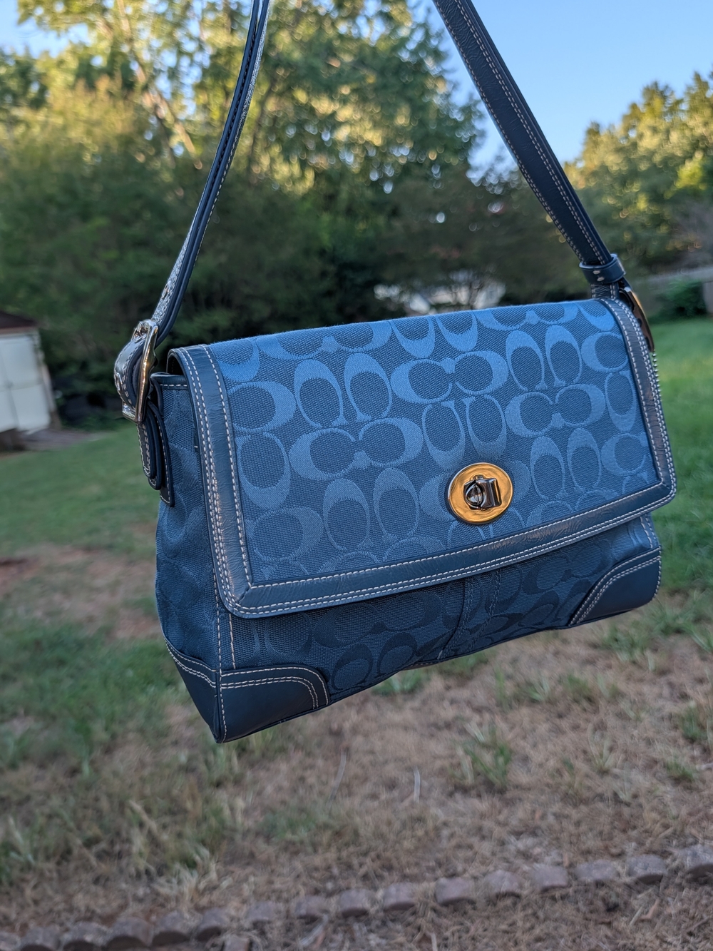 Coach Hampton Signature Flap Bag - Picture 3 of 16